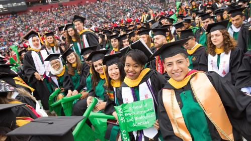 SEBS graduates at Rutgers commencement ceremony.
