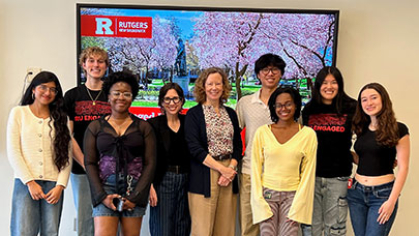 Executive Dean Lawson with professors and students from the RU Engaged program.