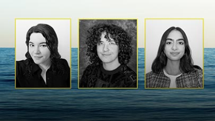 Headshots of three students.