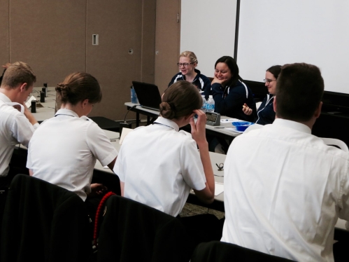 Students participating in the Shore Bowl.