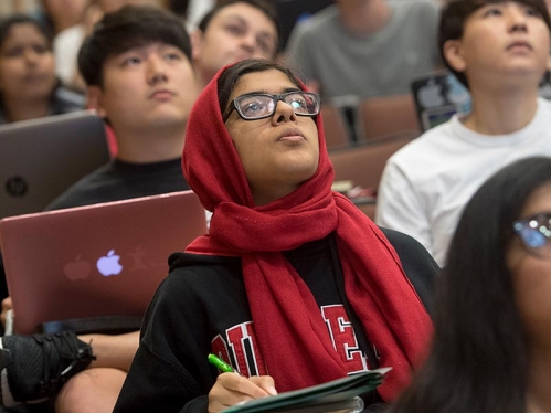 Students in a classroom.